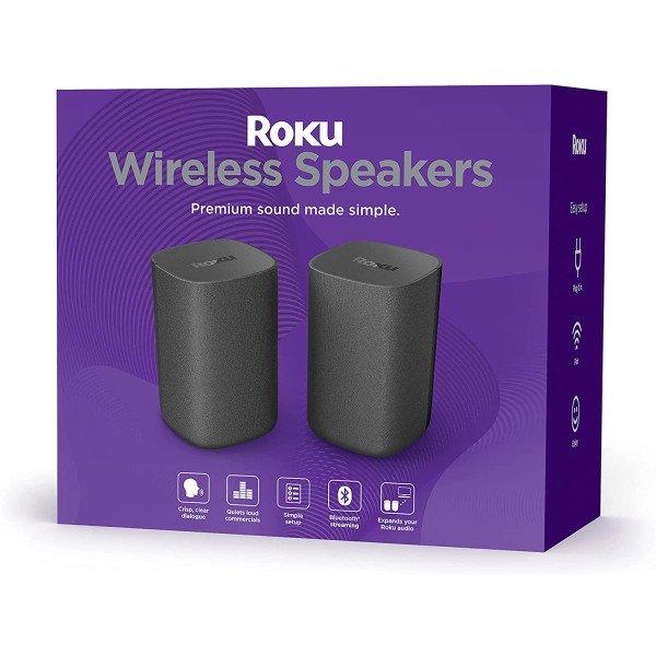 Roku Wireless Speakers (Pair) for Roku Streambars & Roku TV