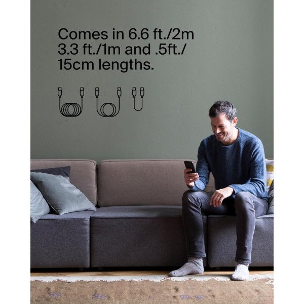 Belkin BoostCharge Braided USB-C to USB-C Cable 0.15M