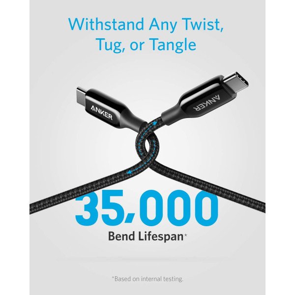 Anker PowerLine+ III 3ft 60W Nylon Braided USB-C to USB-C 2.0 Cable