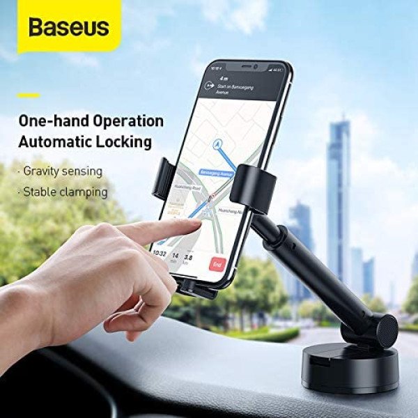 Baseus Simplism gravity car mount holder with suction base Black