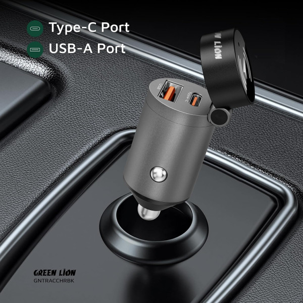 Green Lion Tracker Dual Port Car Charger 30W