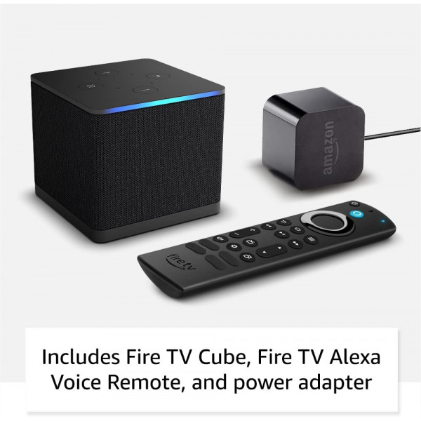 Amazon Fire TV Cube 3rd Gen Hands-free Streaming Device, Wifi 6+Ethernet