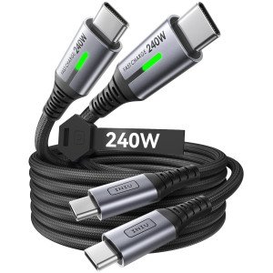 INIU USB-C to USB-C Braided Cable 240W 2M (2-Pack)