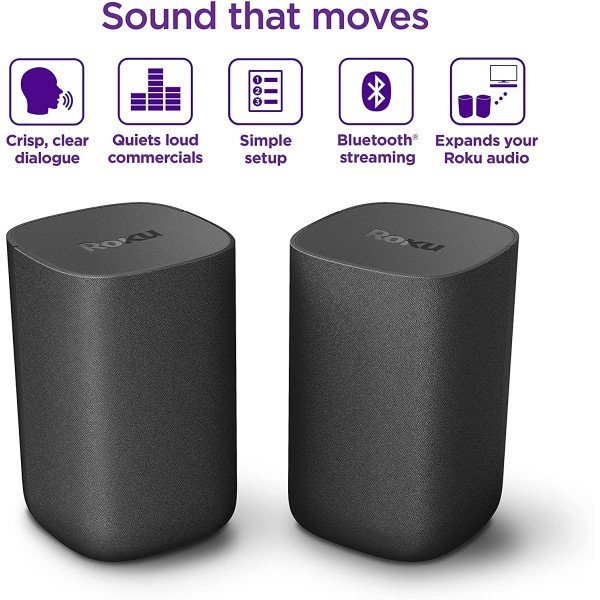 Roku Wireless Speakers (Pair) for Roku Streambars & Roku TV