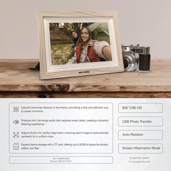 Green Lion 10.1 Inch Digital Picture Frame Touch Screen