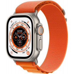 Apple Watch Ultra 49mm Titanium Case with Orange Alpine Loop 