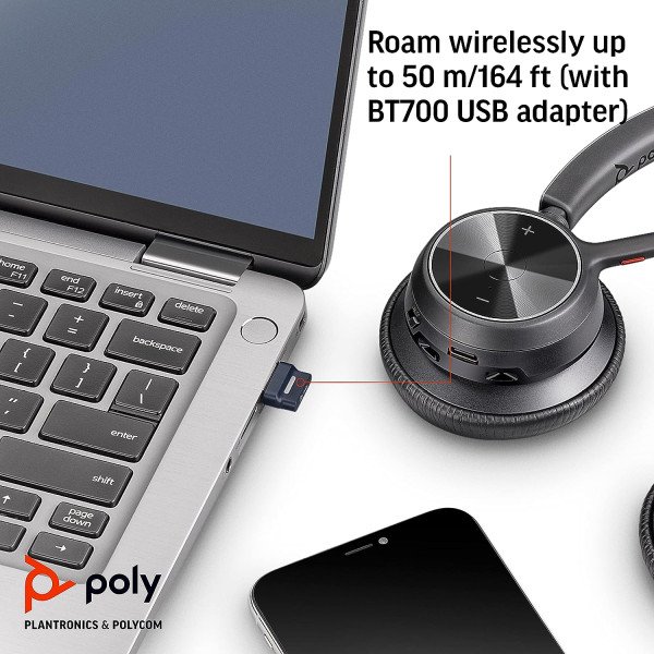Poly Voyager 4320 UC Wireless Headset USB A