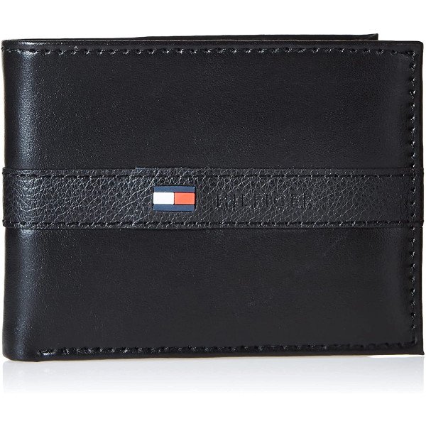 Tommy Hilfiger Men's Thin Sleek Casual Bifold Wallet with 6 Credit Card Pockets 