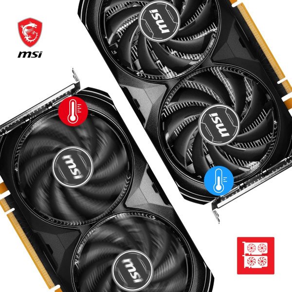 MSI GeForce RTX 4060 VENTUS 2X BLACK 8GB Graphics Card