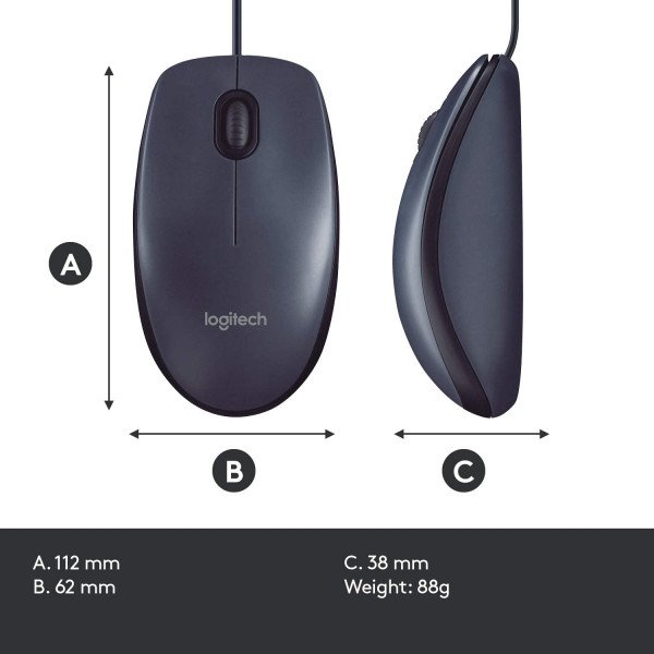 Logitech M100 Corded (Wired) USB Mouse