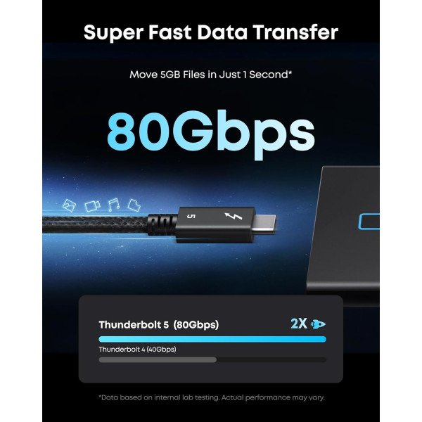 Anker Prime Thunderbolt 5 Cable (3.3 ft, 80Gbps, 240W)