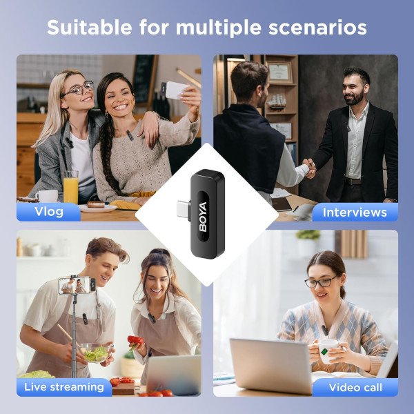Boya BY-V10 USB C Wireless Lavalier Microphone
