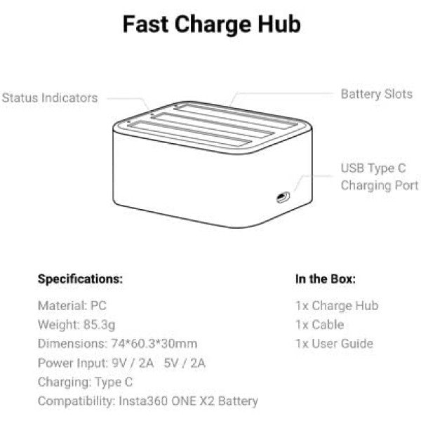 Insta360 Fast Charging Hub for ONE X3