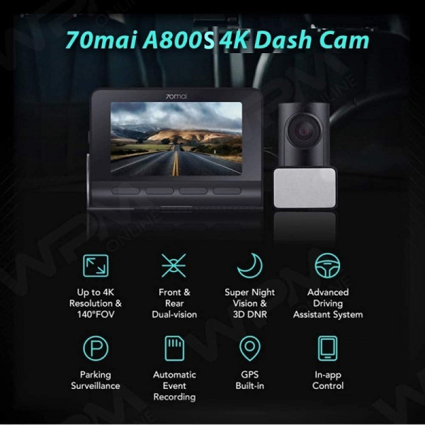 70mai A800S Dual Vision Front Plus Rear Cam 