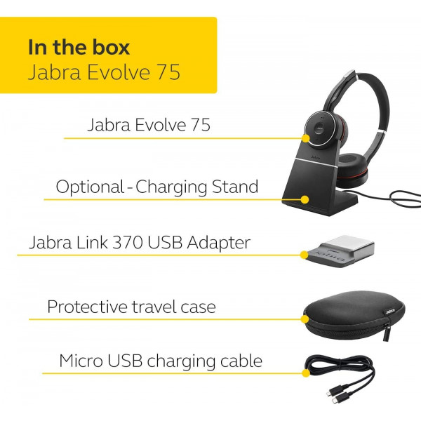 Jabra Evolve 75 MS Stereo Wireless Headset