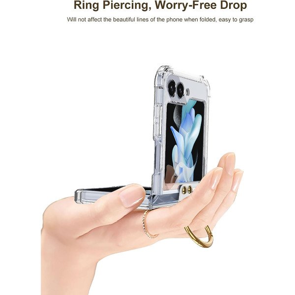 SHIEID Samsung Galaxy Z Flip 5 Case with Ring Stand