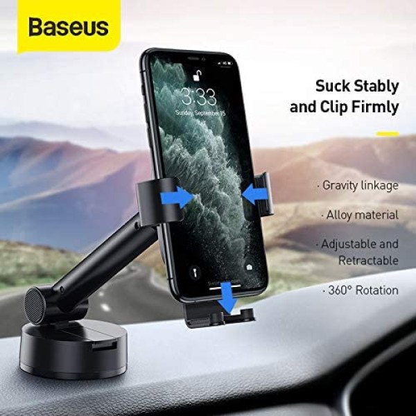 Baseus Simplism gravity car mount holder with suction base Black