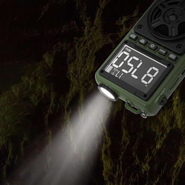 Green Lion Voyager Portable Radio with Flash Light & Speaker