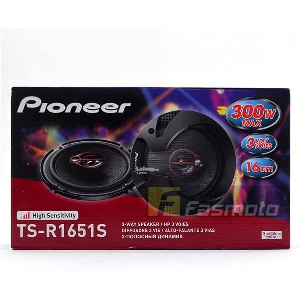 Pioneer TS-R1651S 16 Cm 3-Way 300-Watt Car Audio Speakers