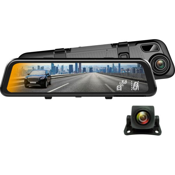 Rexing M2 2K Front and Rear Mirror Dash Cam with Smart BSD ADAS GPS - Black