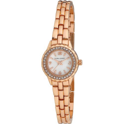 Laura Ashley Mini Link Crystal Bezel Bracelet Rose Gold Watch