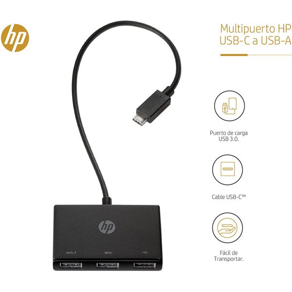 HP Z8W90AA USB-C to USB-A Hub (Black) 