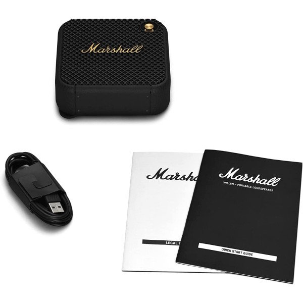 Marshall Willen Portable Bluetooth Speaker - Black & Brass 