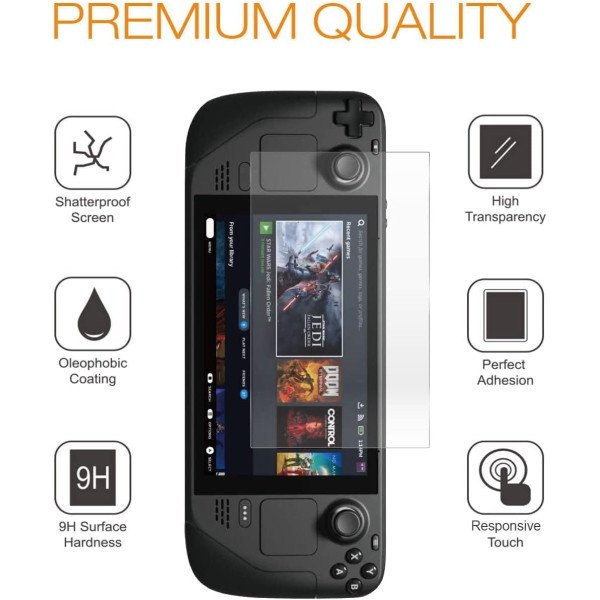 Steam Deck Glass Screen Protector - 2 Pack