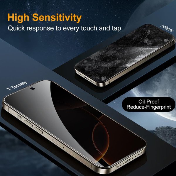 T Tersely Privacy Screen Protector for iPhone 16 Pro Max 3-Pack