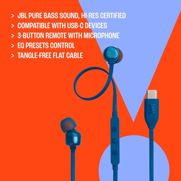 JBL Tune 310C Wired USB-C in-Ear Headphones