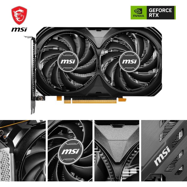 MSI GeForce RTX 4060 VENTUS 2X BLACK 8GB Graphics Card