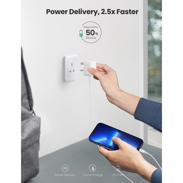 UGREEN 20W PD USB C  Fast Wall Charger for iPhone 