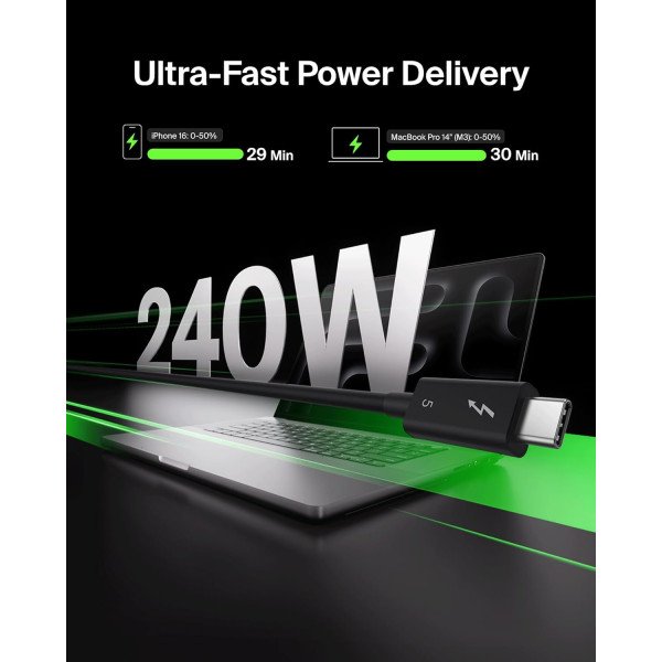 Belkin Connect Thunderbolt 5 Cable 240W 1M