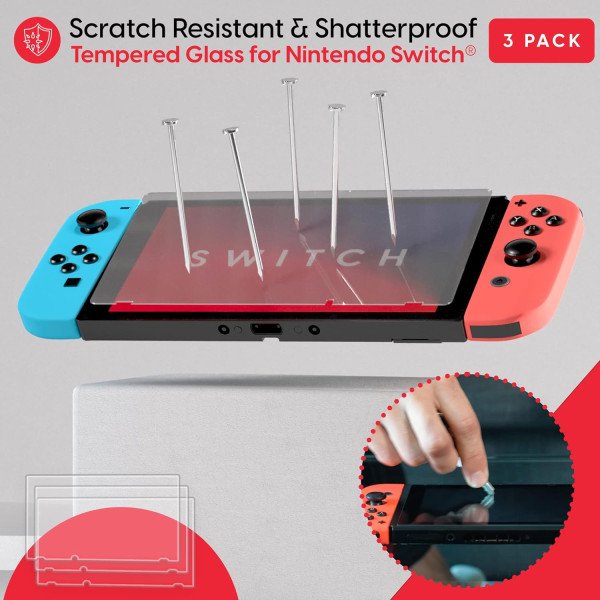 TALK WORKS Nintendo Switch Screen Protector - 3 Pack