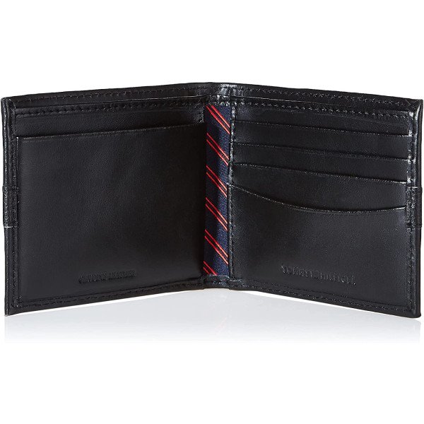 Tommy Hilfiger Men's Thin Sleek Casual Bifold Wallet with 6 Credit Card Pockets 