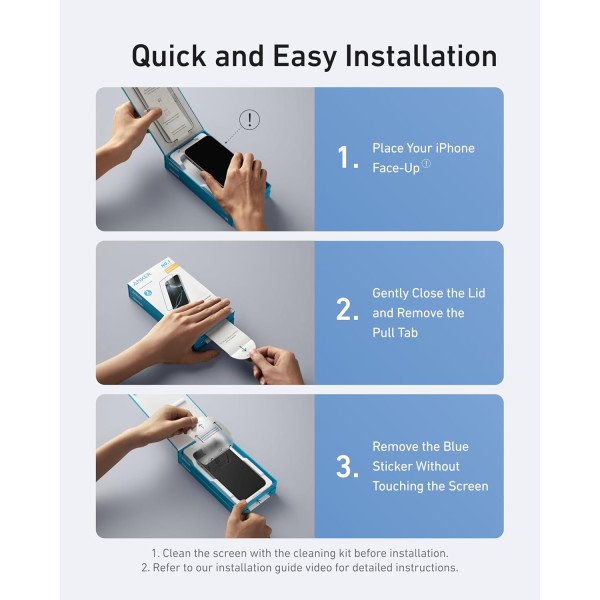 Anker Easy Fit HD Screen Protector for iPhone 16 Pro - 2 Pack