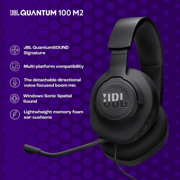 JBL Quantum 100M2 Wired Over-Ear Gaming Headset