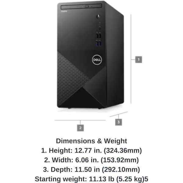 Dell Vostro 3910 Tower Intel Core i7-12700 8GB RAM 1TB HDD