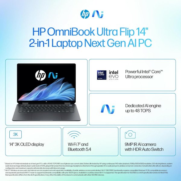 HP OmniBook Ultra Flip Laptop 14-fh0047nr Intel Core Ultra 7-256V 16GB RAM 1TB SSD