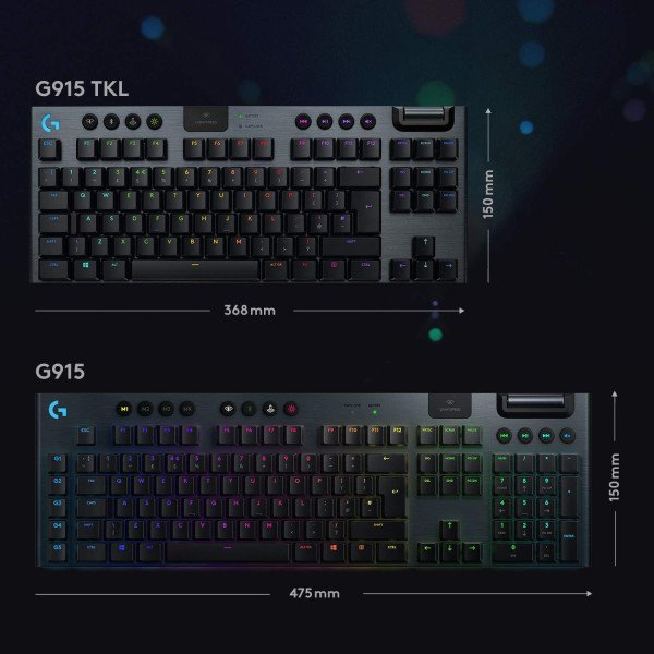 Logitech G915 TKL Tenkeyless LIGHTSPEED Wireless RGB Keyboard 