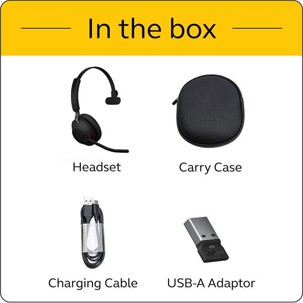 Jabra Evolve2 65 Mono Wireless Headset (Unified Communication, USB Type-A)