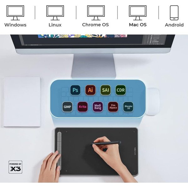 XP-PEN Deco LW Bluetooth Wireless Graphics Drawing Tablet