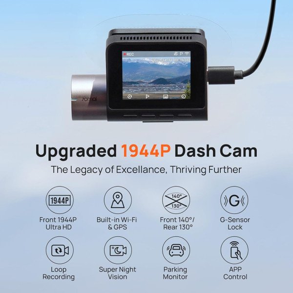 70mai A510 Dash Cam Front and Rear Set