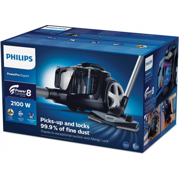 PHILIPS Power Pro Expert Bagless Vacuum Cleaner - FC9732, Black