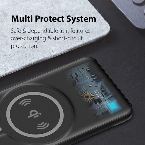 Promate PowerMag-10 10000mAh Magnetic Wireless Powerbank with 20W PD & Quick Charge 3.0