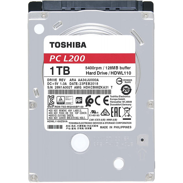 Toshiba L200 1TB 2.5" SATA Laptop Hard Drive