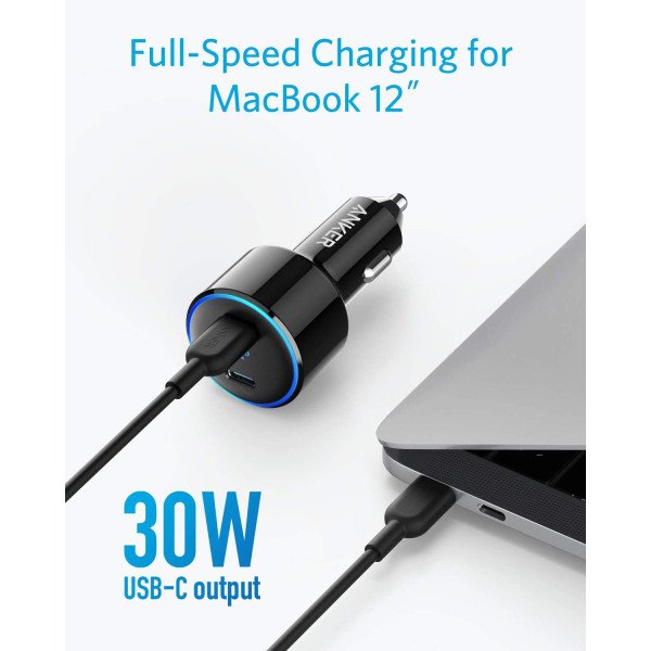 Anker PowerDrive+ III Duo – 2-Port 48W High-Speed USB-C Car Charger 