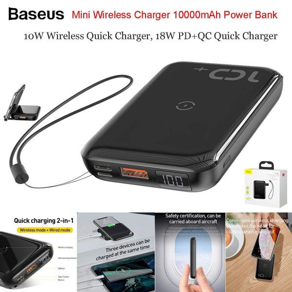 Baseus Mini S Bracket 10W Wireless 6 Power bank 10000mAh 18W