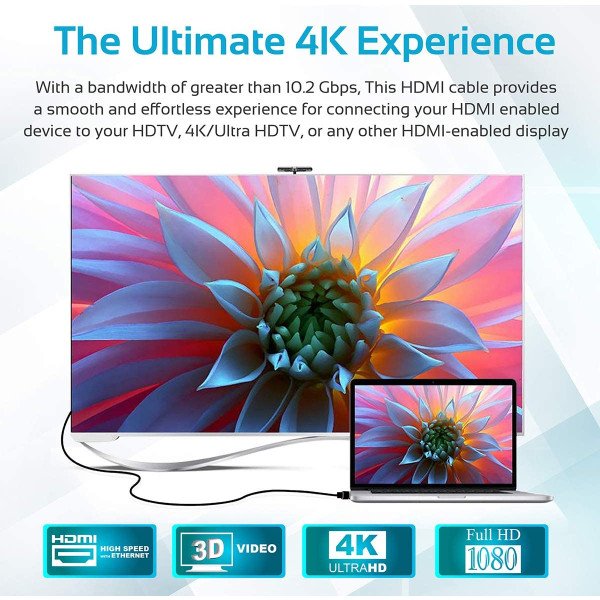 Promate ProLink4K2-10M High Definition 4K HDMI Audio Video Cable