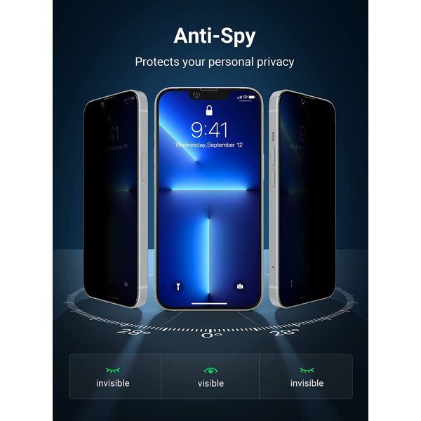 UGREEN 2 Pack iPhone 13 Pro Max Privacy Screen Protector 